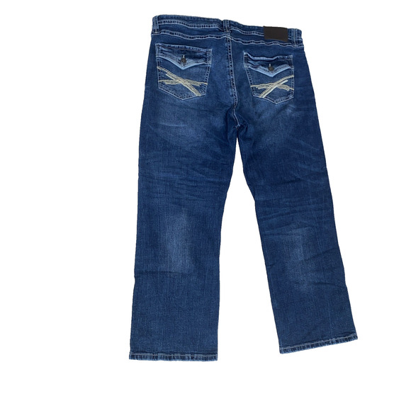 TK Axel Jeans Men Size 40x30 Slim Boot Blue Denim Western Flap Pockets - Picture 2 of 11